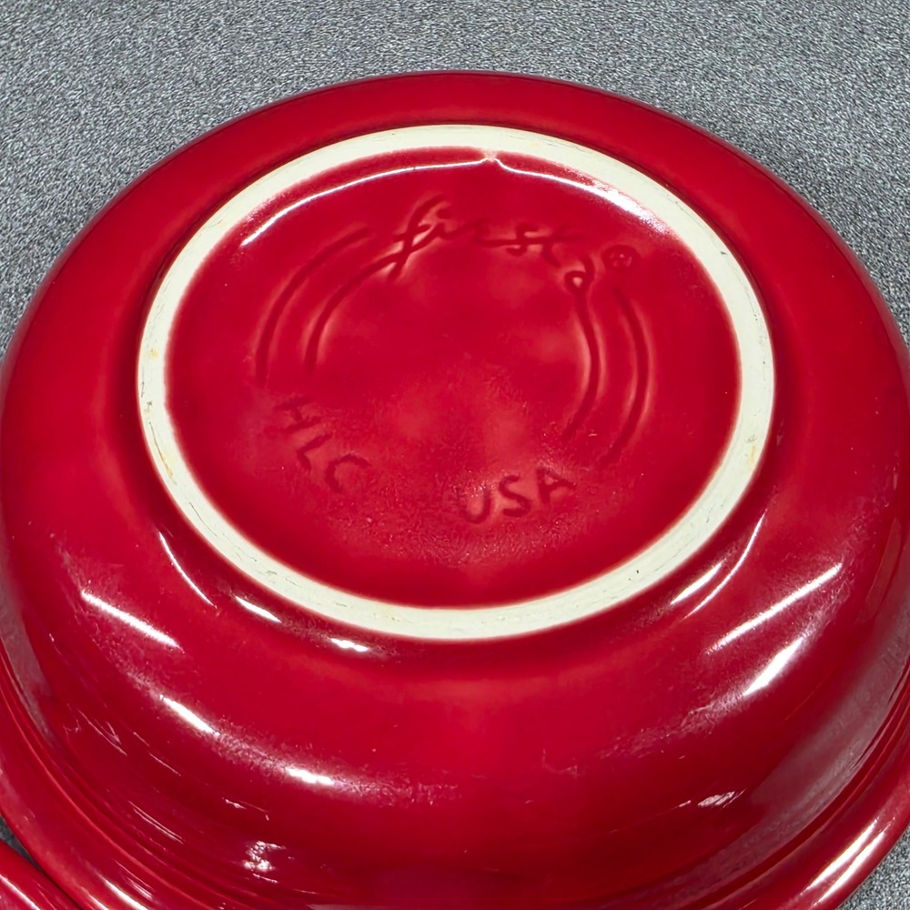 Fiestaware 3pc Place Setting Scarlet Red Ceramic Bowl Plate - Picture 9 of 9